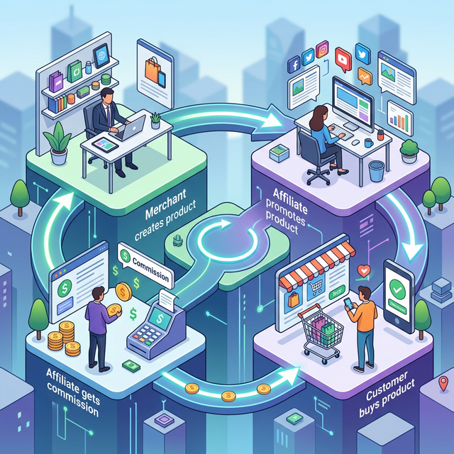 Affiliate Marketing Cycle Illustration