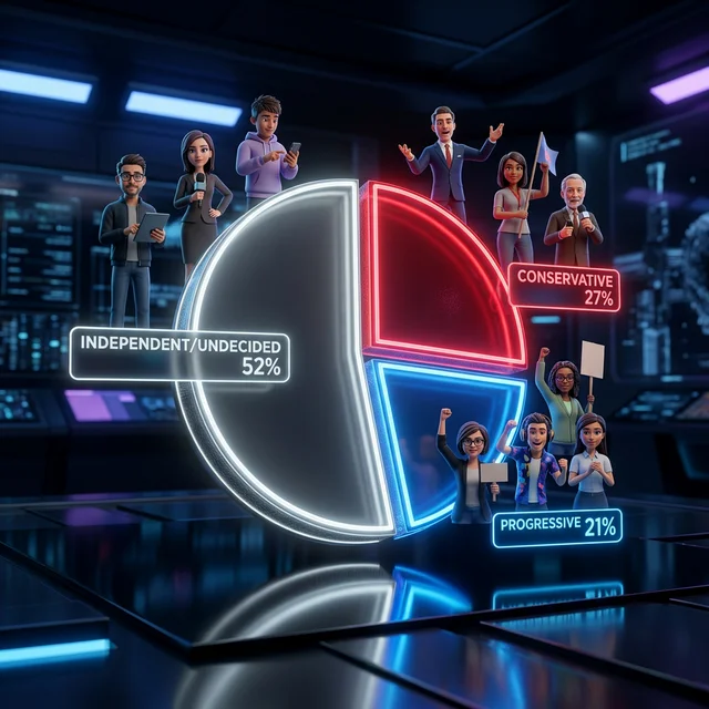 Political Affiliation of News Influencers Pie Chart