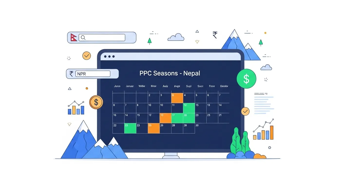 Digital calendar showing peak PPC seasons in Nepal