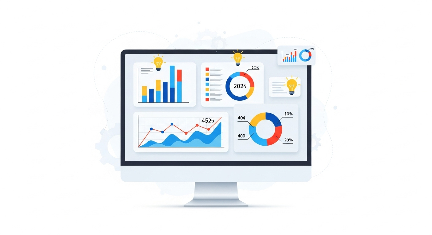 A dashboard with charts, symbolizing data-driven decisions and learning.