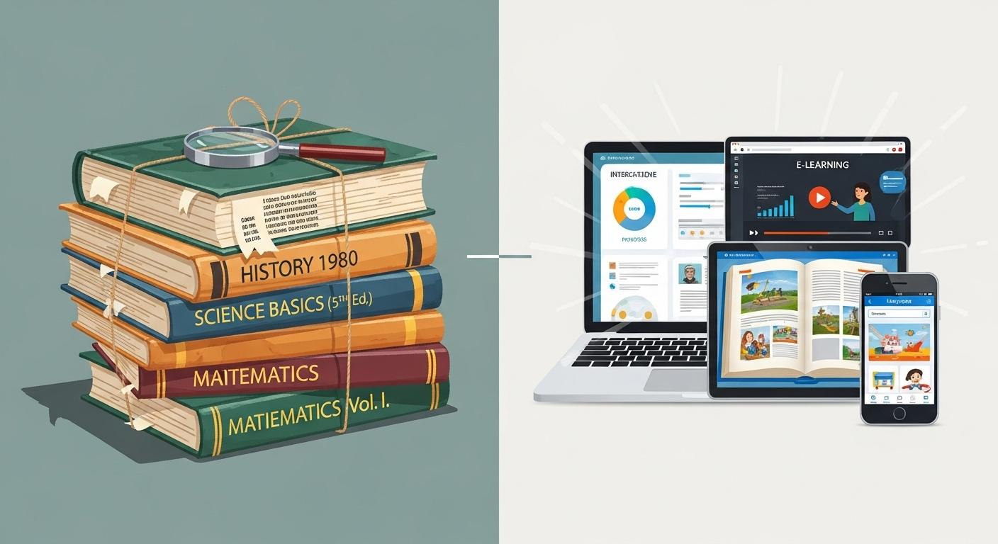 Outdated textbooks vs modern digital learning