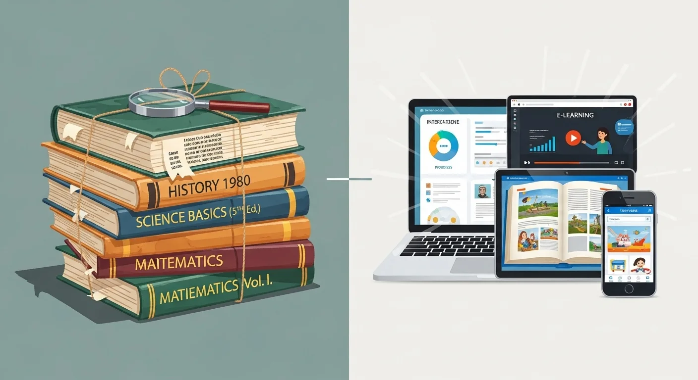 Outdated textbooks vs modern digital learning