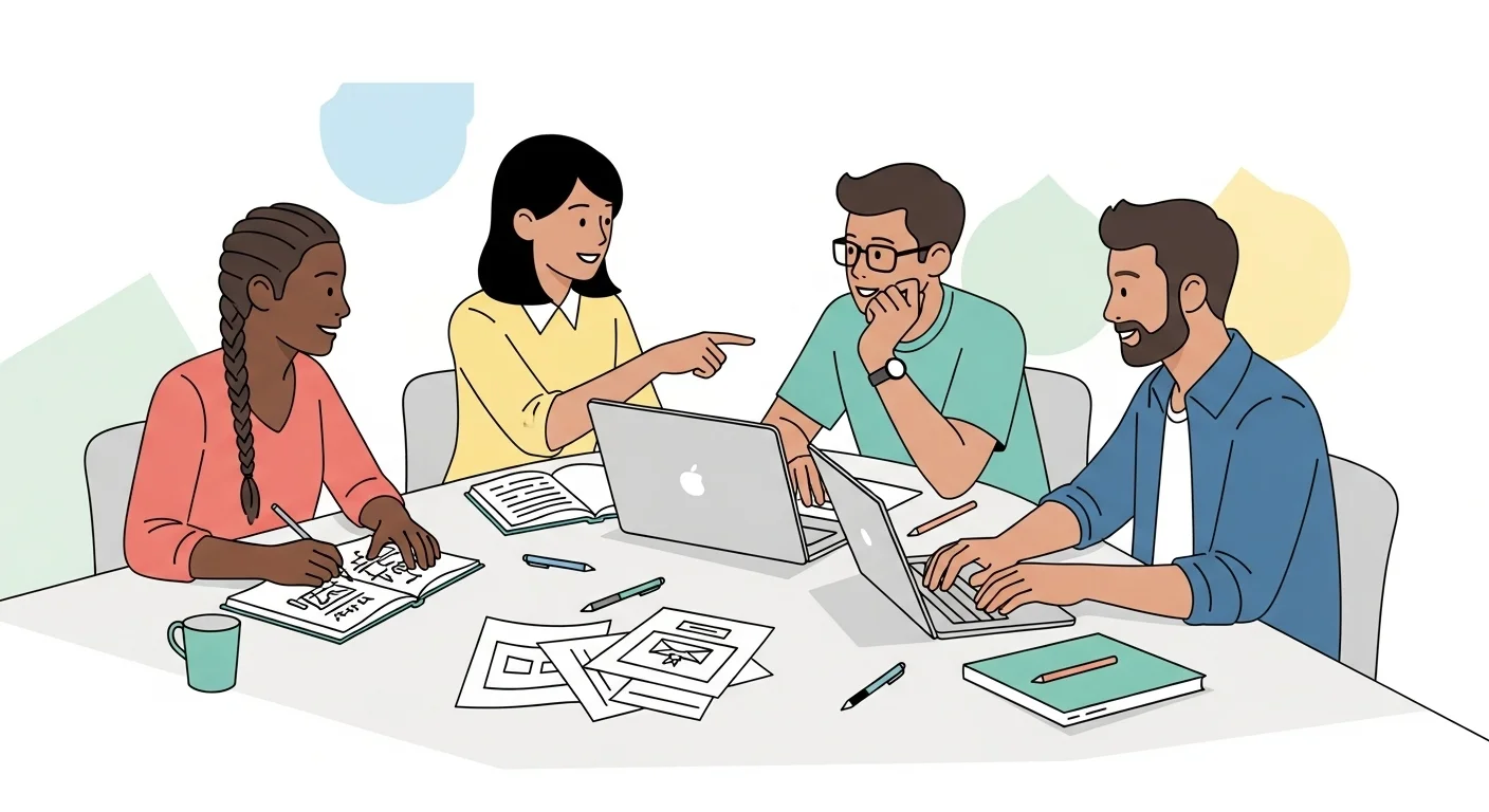 A group of students working on a project, symbolizing collaborative learning.