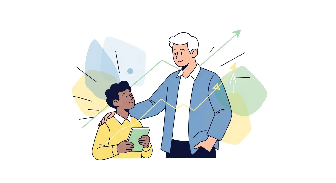 A person mentoring another, symbolizing mentorship in progress.