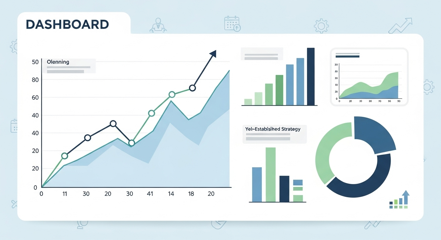 A dashboard with charts, symbolizing steady growth and long-term strategy.