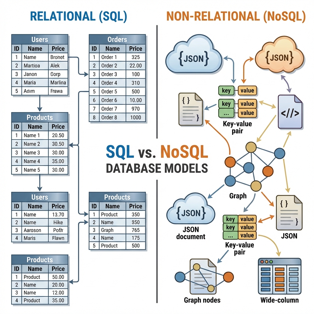 SQL vs NoSQL Structure Comparison