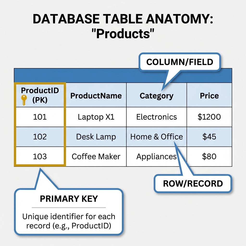 Database Table Anatomy Diagram