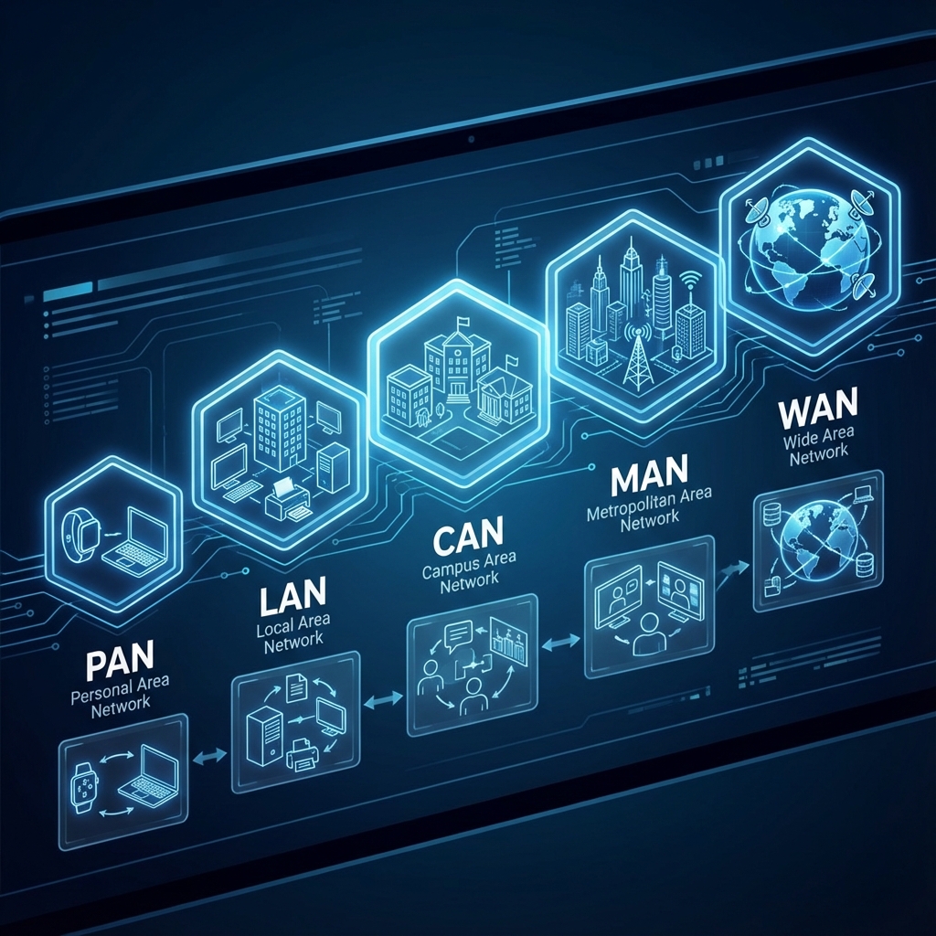 4.5 Types of Computer Network (PAN, LAN, CAN, MAN and WAN)