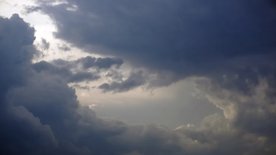Dark storm clouds gathering in the sky